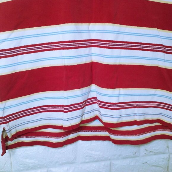 Vintage 80s Alexander Julian Colours Polo Rugby Top -M Bold Striped 1/4 Buttons - Picture 5 of 13